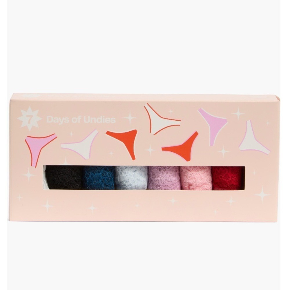 Nordstrom 7 Pack‎ Day of the Week Thong Panties, Size Medium, Multi Color NWT